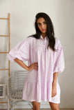 Jenna Shirt Dress -Lilac Gingham