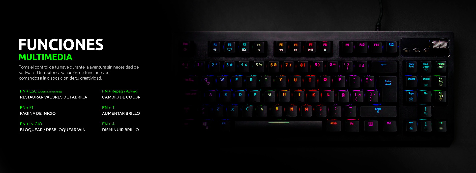 Teclado Mecánico Gamer VSG Quasar Negro TKL Switch Rojo - RAC STORE