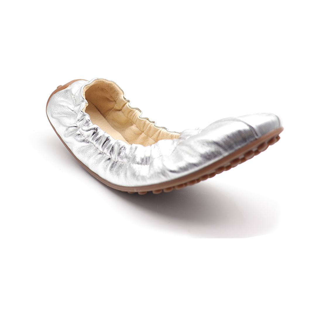 silver minimalistic Flat Commuter Shoes for Women