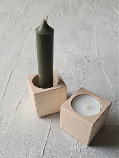 Kerzenständer für Stabkerzen und Teelichter · woodist