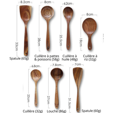 Ustensiles de cuisine en bois d'acacia – Maison Roche D'Art