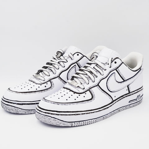 nike af1 zwart wit