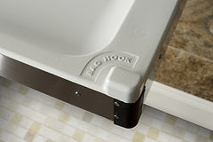 Foundations Horizontal Recessed Clad Stainless Steel Commercial Baby Changing Station - Integrated hooks give parents a place to hang their diaper bag, coat, or purse