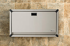 Foundations Horizontal Recessed Clad Stainless Steel Commercial Baby Changing Station - 304 stainless steel shell and frame delivers an upscale appearance