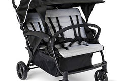 Foundations GAGGLE® Odyssey Quad 4-Passenger Stroller - Quad stroller with reclining bench seats and 5 point safety harnesses