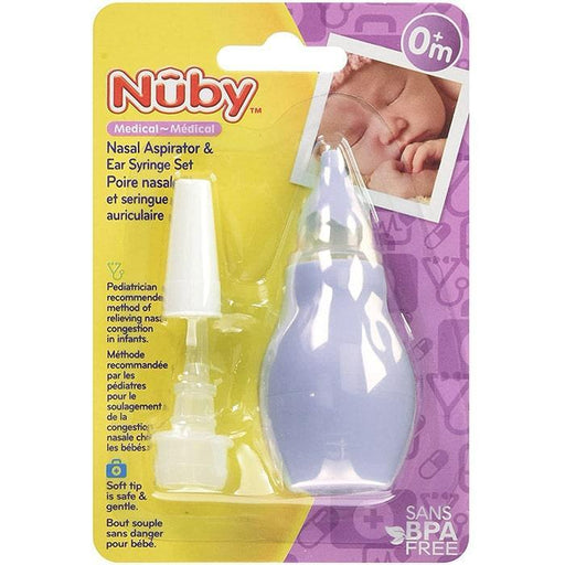 NEW Nuby Soft Tip BPA Free Nasal Aspirator Set with Attachable Ear Syringe