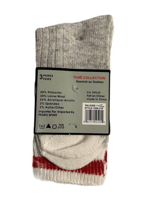 3pk Cotton Blend Thermal Socks (7-10 Yrs)