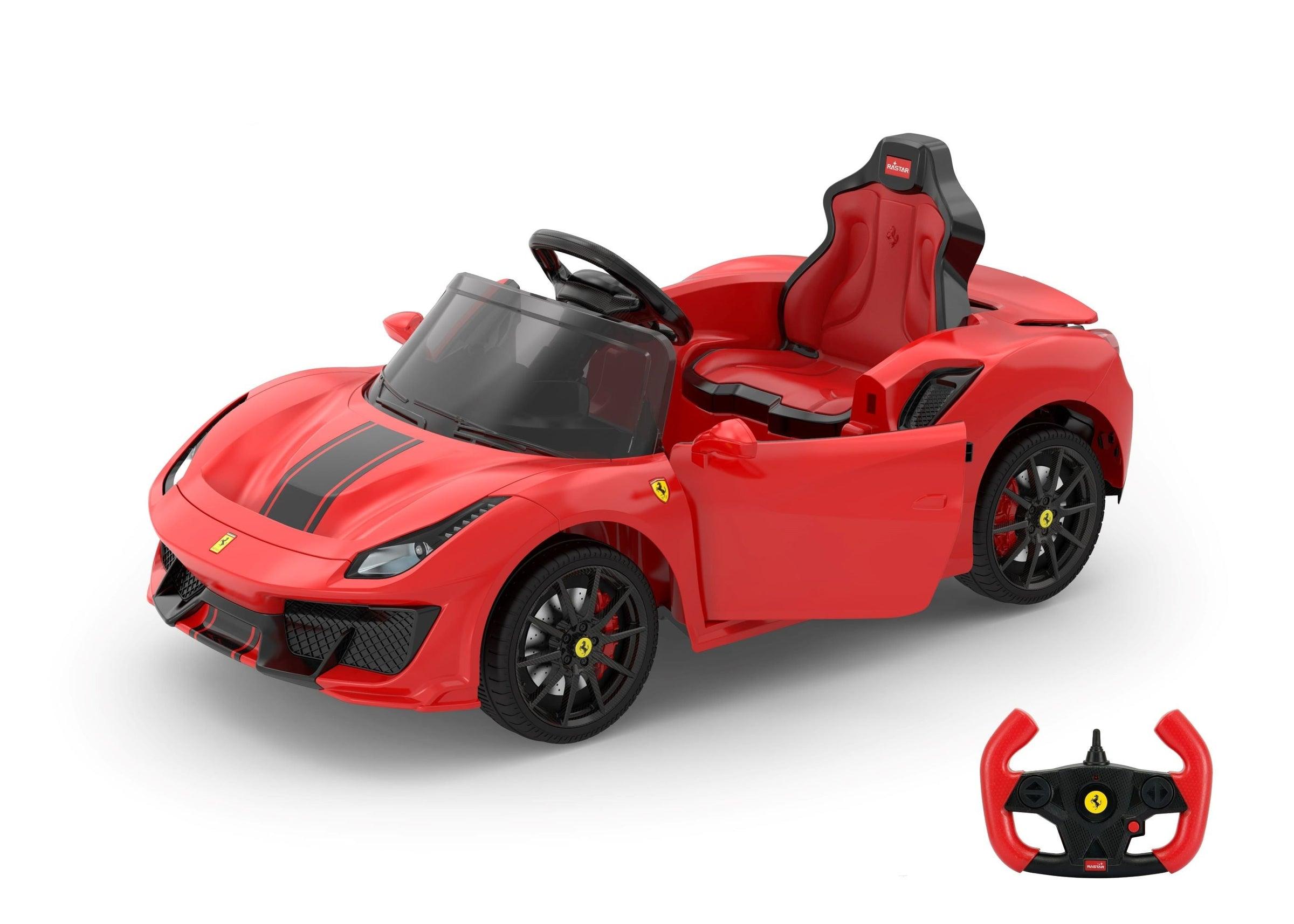 Voltz Toys Kids Single Seater Ferrari Car 488 Pista Spider - Red - 12V