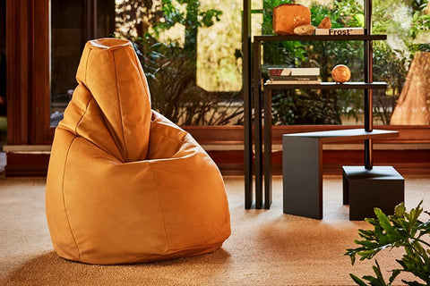 sacco zanotta bean bag chair in orange