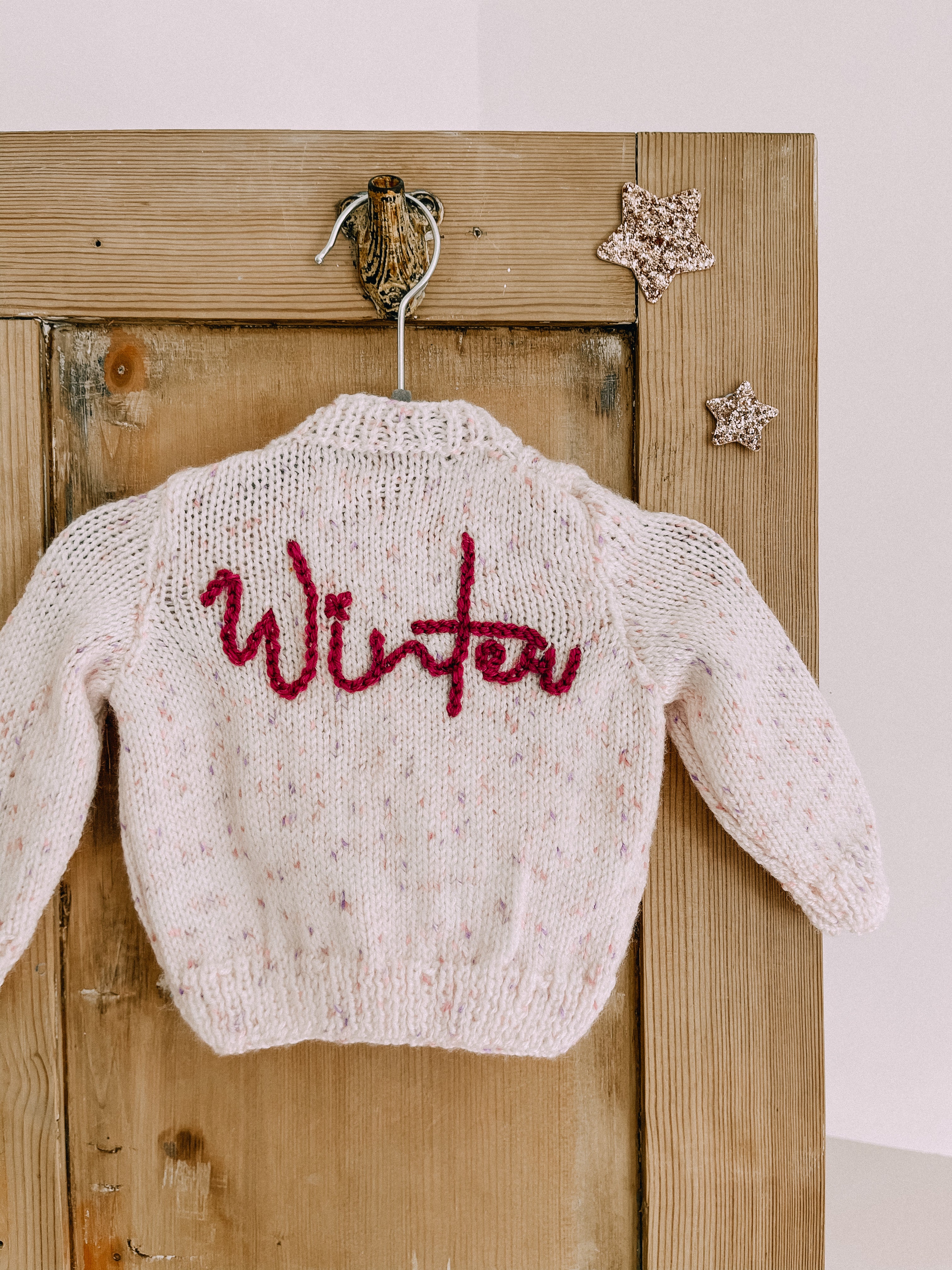 Send In Service - Personalised Hand Embroidered Name On Your Own Knitted Item