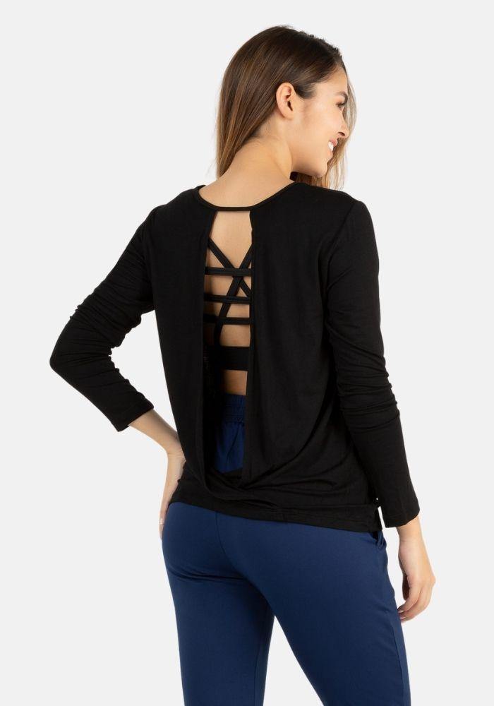 Blusa Deportiva Manga Negra