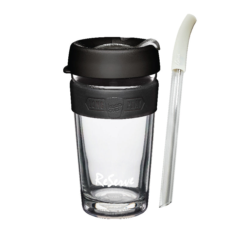 Reusable Glass Bubble Tea Jar- Black Lid ( w/ Straw) – Bubble Kitt