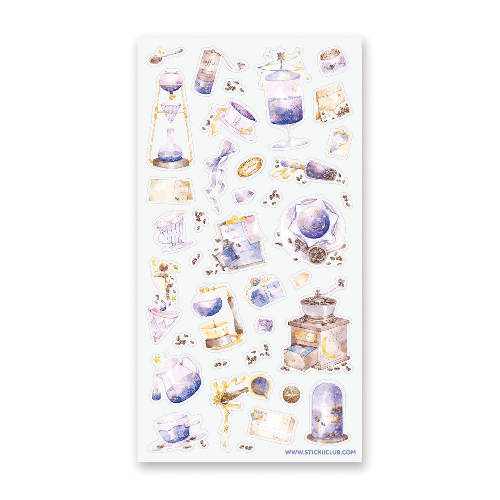 Q Lia Bunny Friends And Sweets Puffy Glitter Sticker Sheet Kawaii Vintage