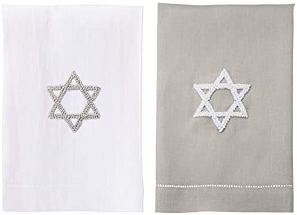 Mud Pie Star of David French Knot Tea Towels