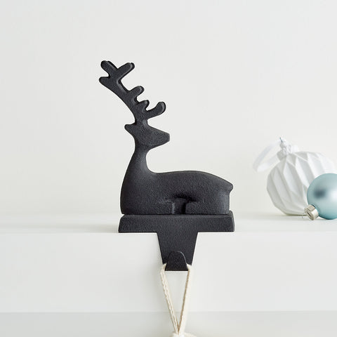 Zinc Sitting Reindeer Stocking Hook by Crate and Barrel