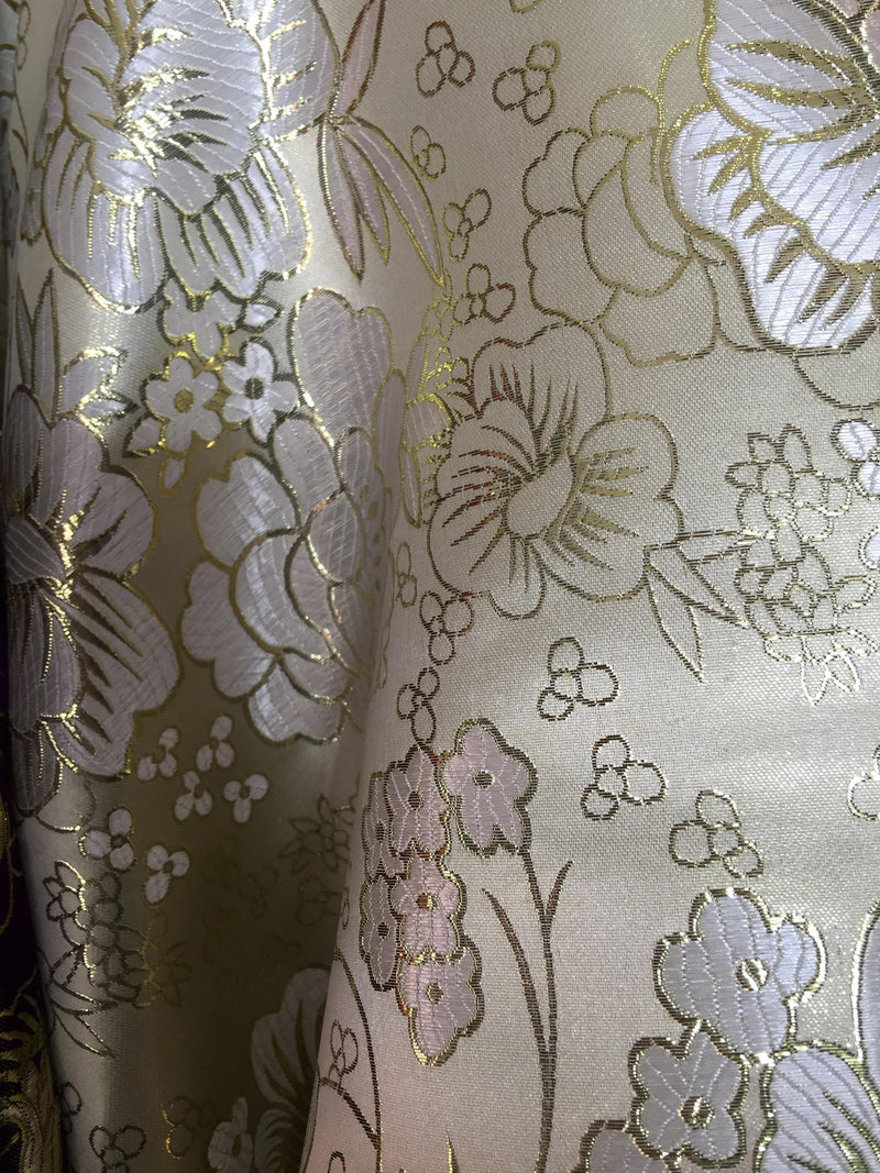 Juliet BLACK Floral Brocade Chinese Satin Fabric by the Yard - New Fabrics  Daily