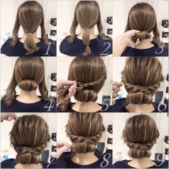Elegant Hairstyle Rose Bun Step By Step Stock Photo - Download Image Now -  20-29 Years, 30-39 Years, Adult - iStock