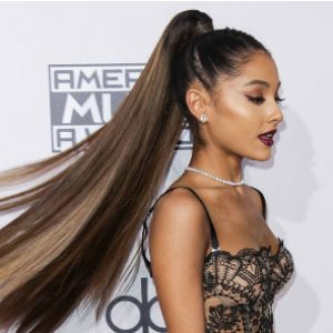 Ariana Grande with high ponytail