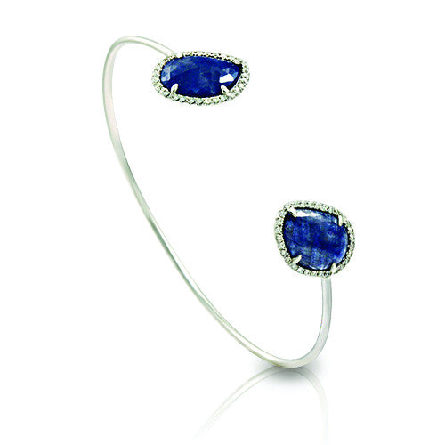 Savoia Blue Sapphire & Diamond Open Bangle Bracelet – Landsberg Jewelers