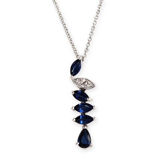 Blue Sapphire Necklace American Diamond Necklace Sapphire 