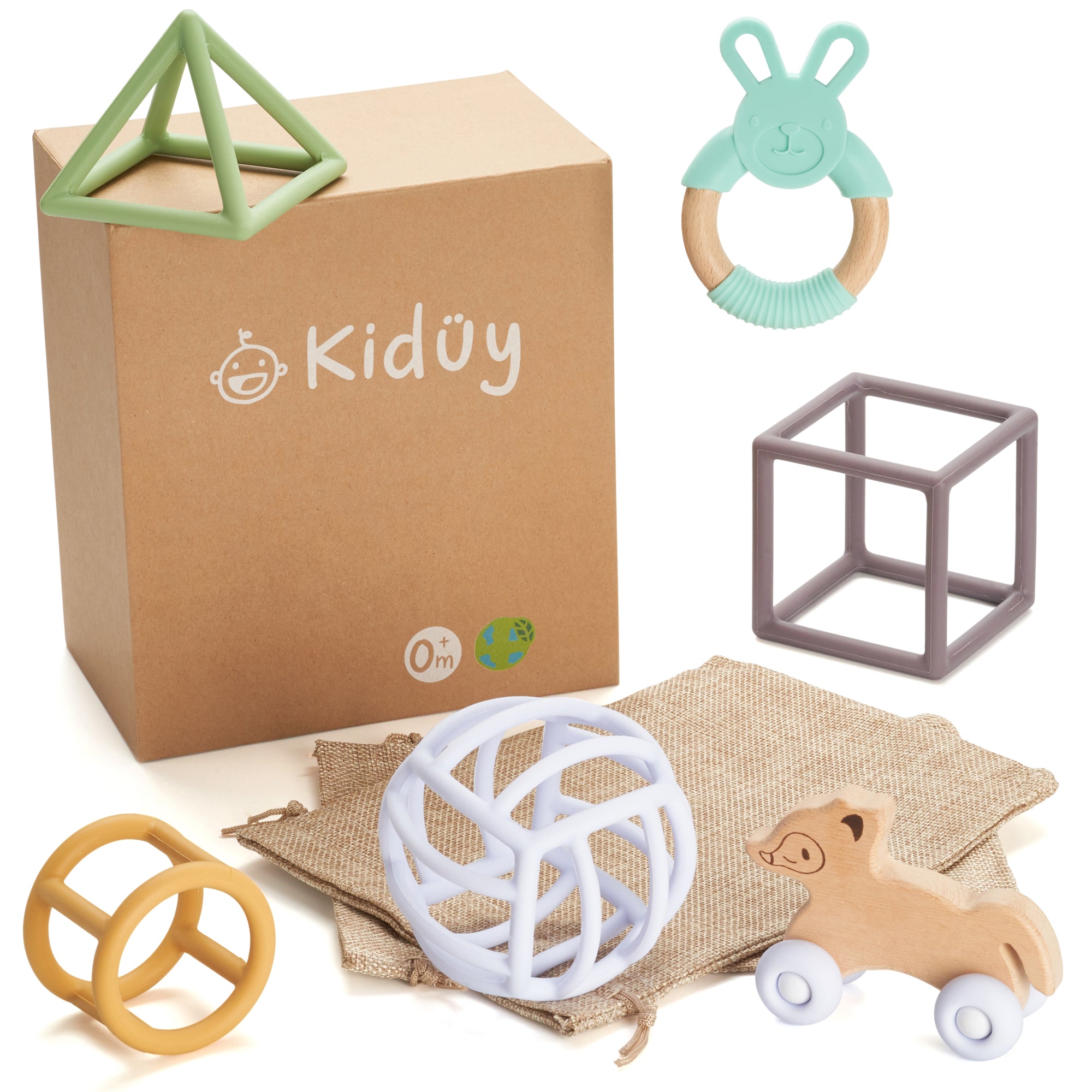 Kiduy Set D Eveil Sensoriel Montessori En Bois Pour Bebe