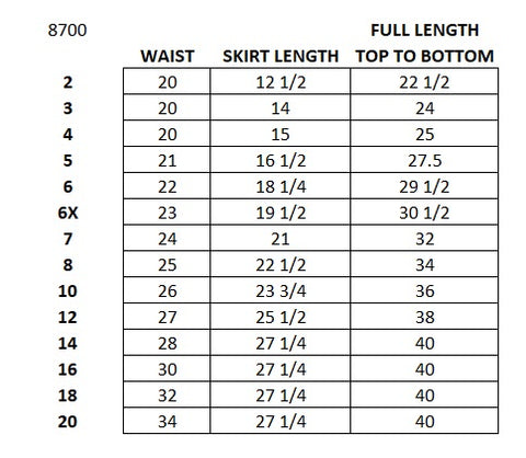Jumper Style 8700 Size Chart – Fraylich School Uniforms