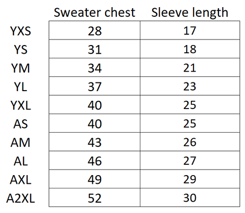 Polo Size Chart – Fraylich School Uniforms