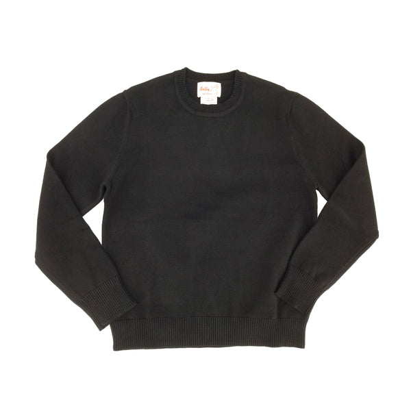 Cotton Crew Neck Sweater Black - 102CPW white trim – Fraylich