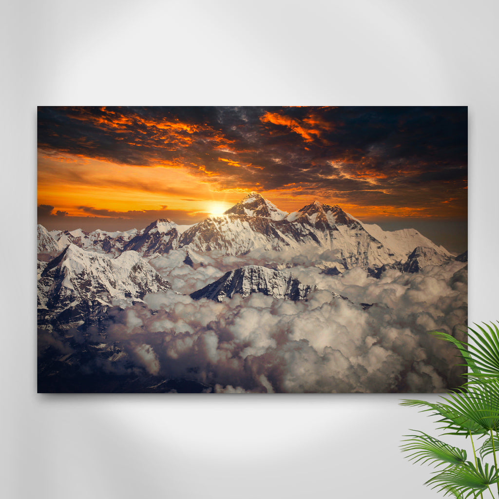 Snowy Mountain Peak Art Canvas (READY TO HANG) - by Tailored Canvases