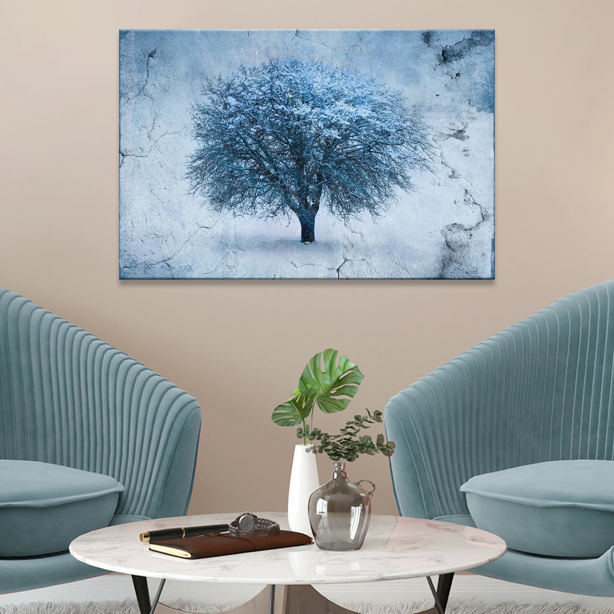 Image of Winter Frost Tree Canvas Wall Art