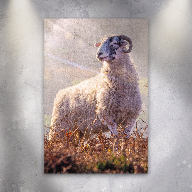 Horned Ram Sheep Portrait Canvas Wall Art - Wall Art Image by Tailored Canvases