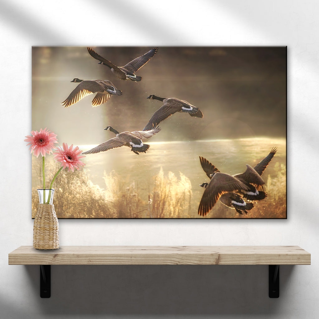 Canadian Geese Flying Canvas Wall Art -  by Tailored Canvases