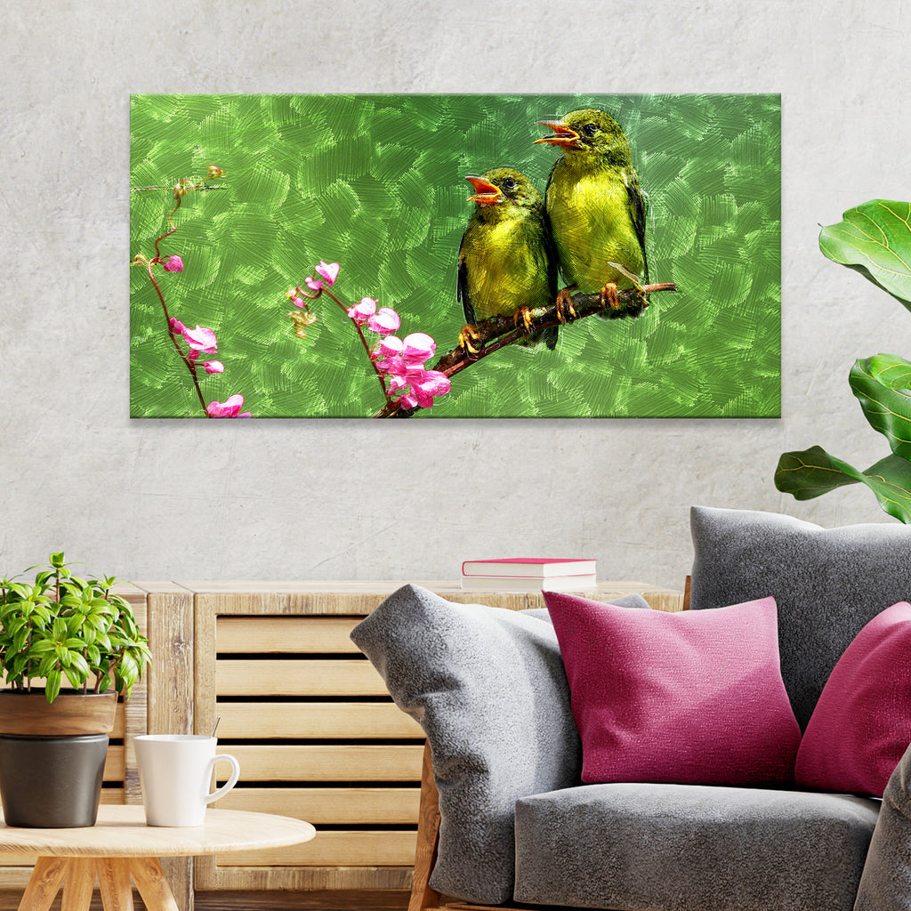 songbirds green paintings
