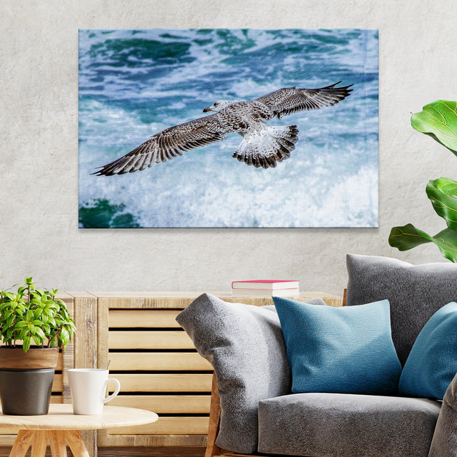 Seagull Gliding Over Water Canvas Wall Art II - Image by Tailored Canvases