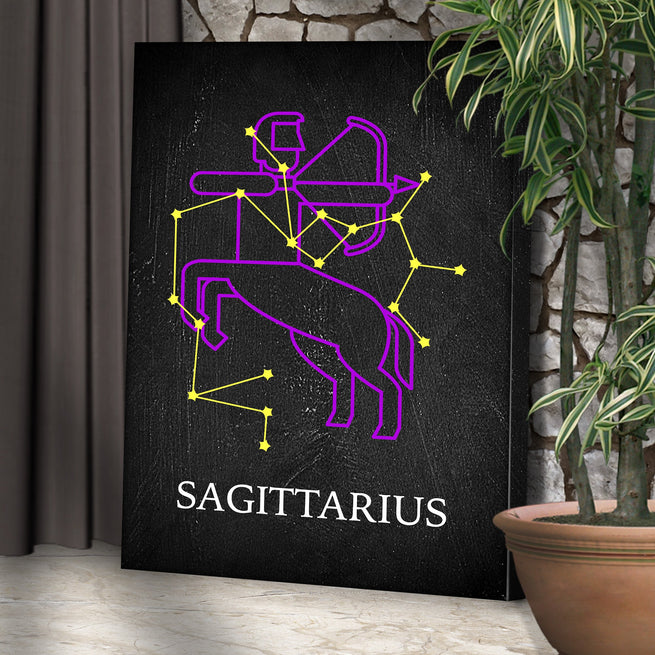 Sagittarius Sign Chalk Drawing Canvas Wall Art - Image by Tailored Canvases