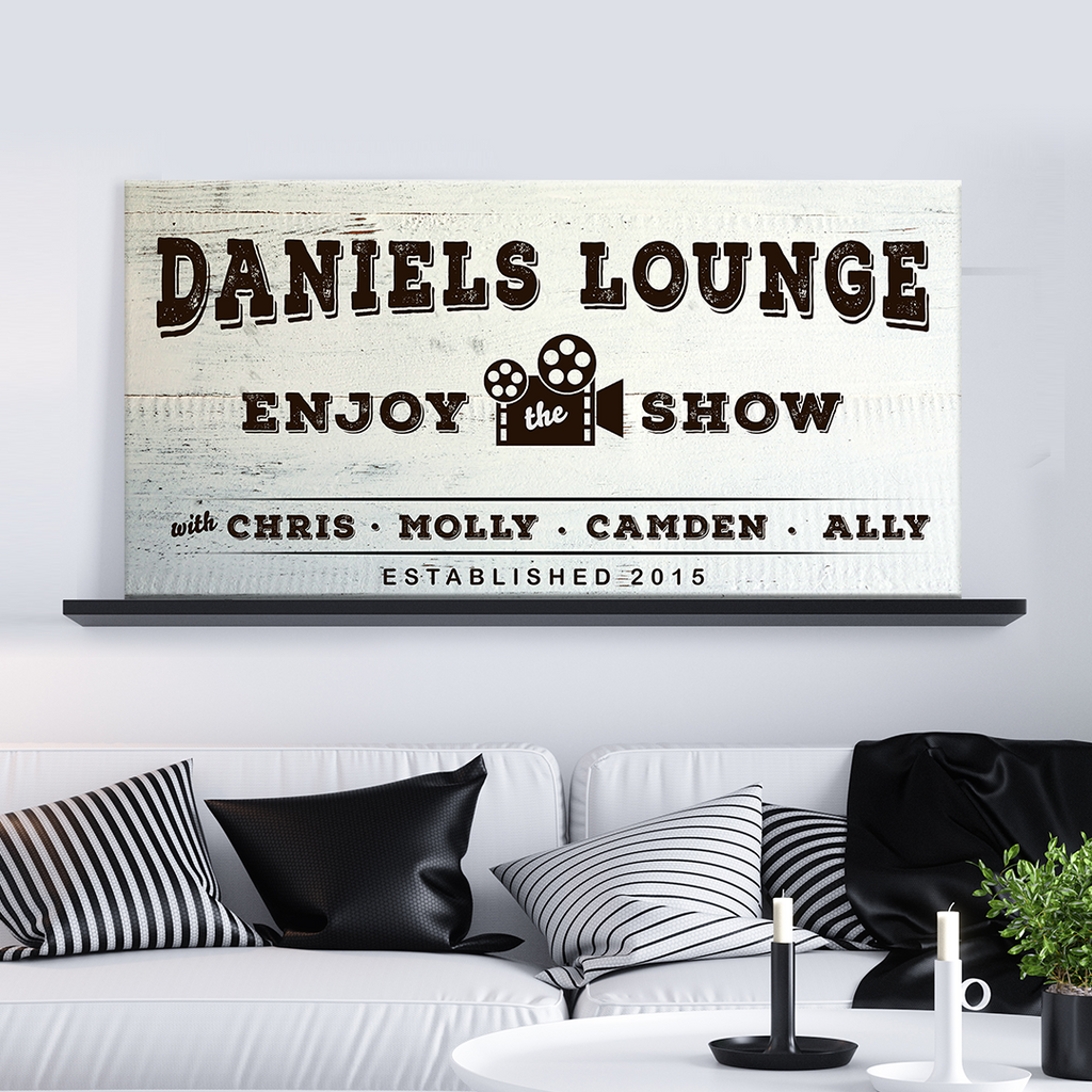 Enjoy the Show Family Cinema Sign | Customizable Canvas - Wall Art Image by Tailored Canvases