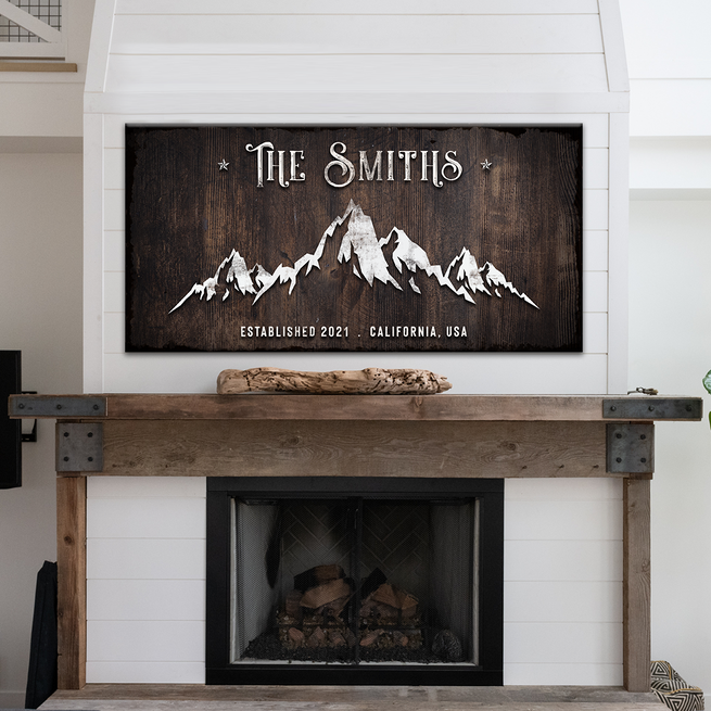 Family Mountain Home Sign | Customizable Canvas - Wall Art Image by Tailored Canvases