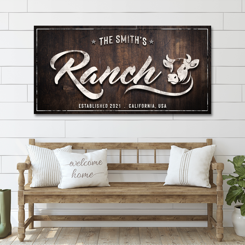 Family Cattle Ranch Sign | Customizable Canvas - Image by Tailored Canvases