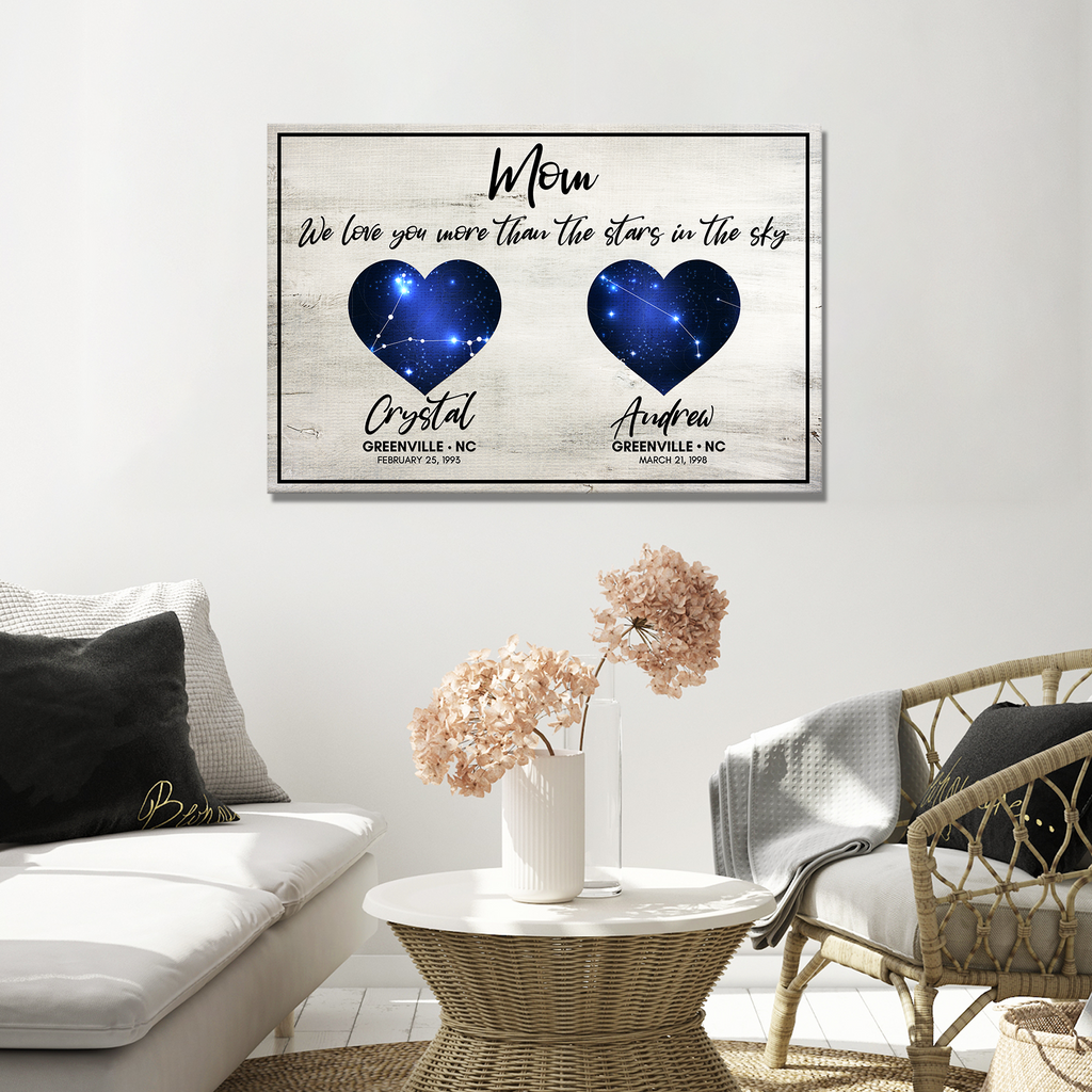 We Love You More Than the Stars in the Sky Sign | Customizable Canvas - by Tailored Canvases