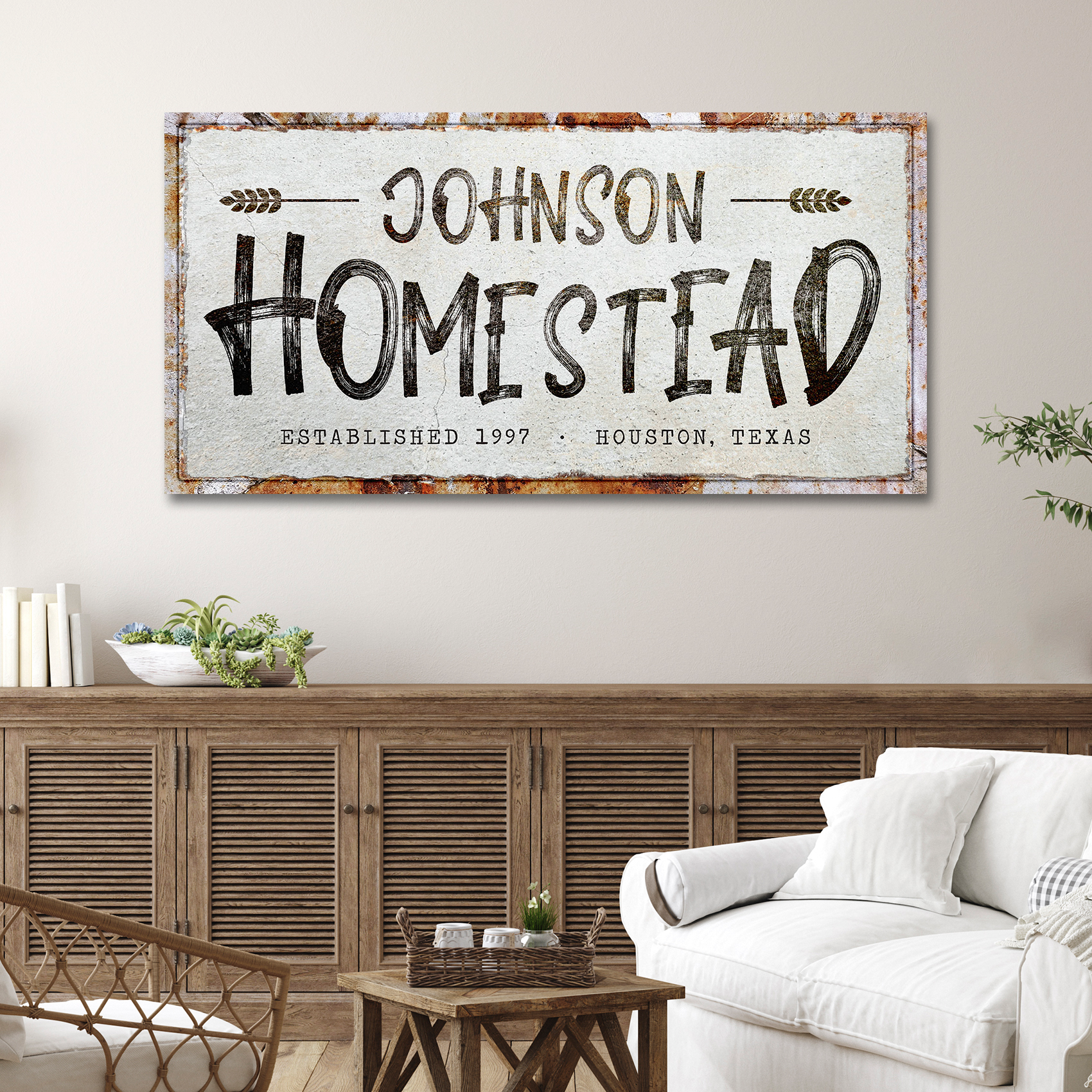 Image of Family Homestead Sign | Customizable Canvas