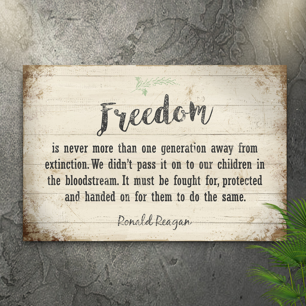 Freedom by Ronald Reagan (Ready to hang) - by Tailored Canvases