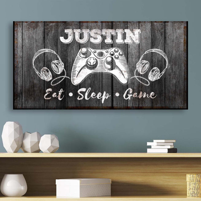 Eat Sleep Game Sign | Customizable Canvas - Wall Art Image by Tailored Canvases