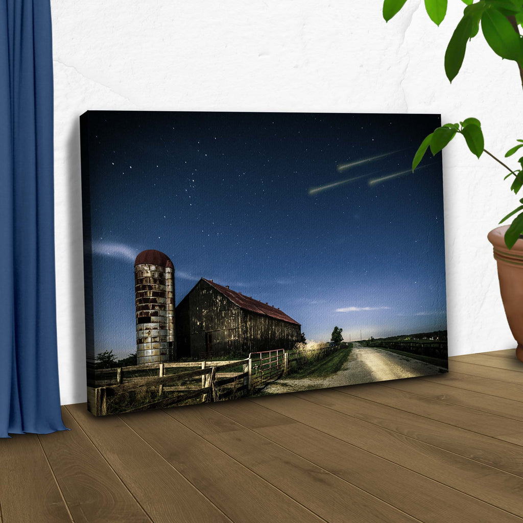 Farm At Night Canvas Wall Art - Image by Tailored Canvases