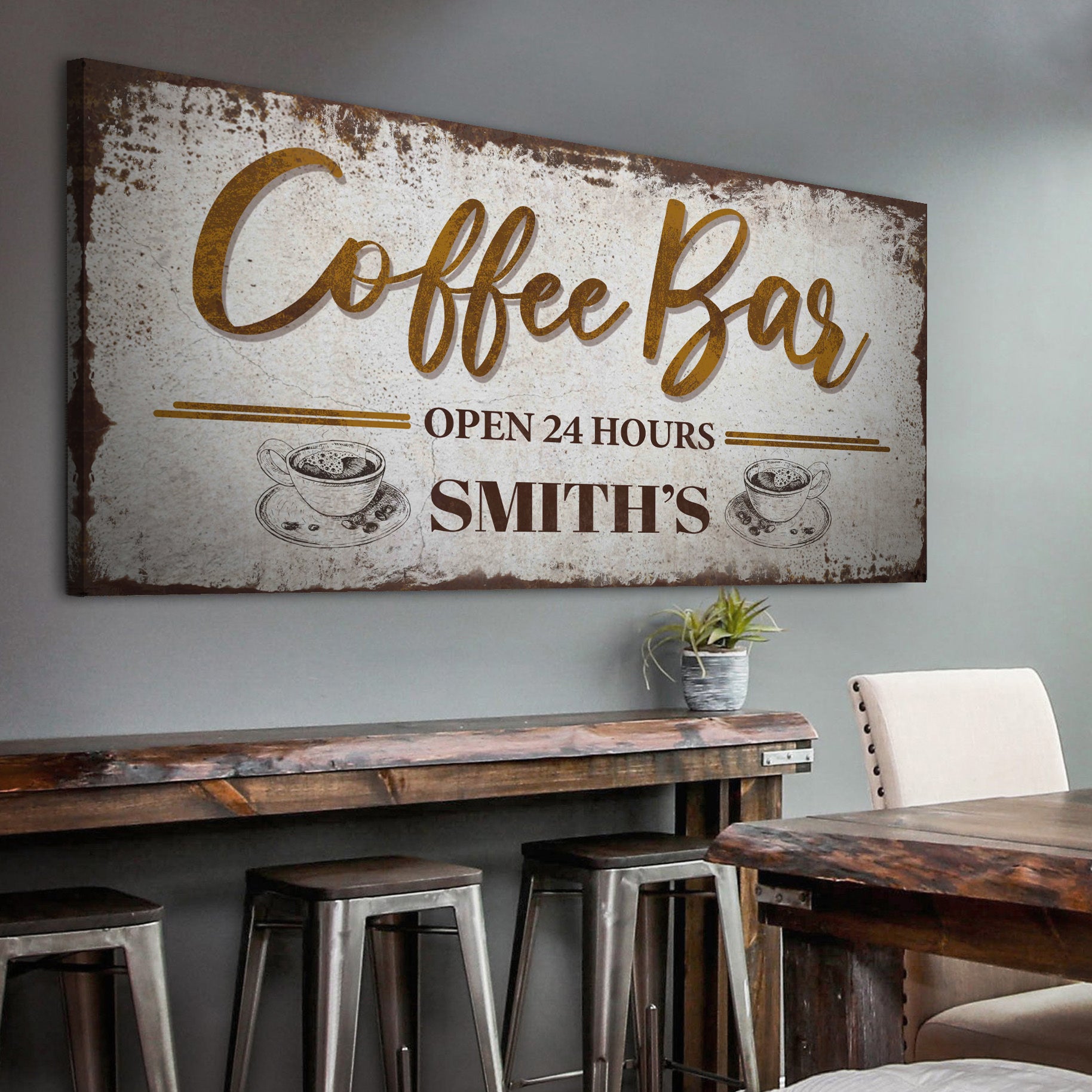 Image of Coffee Bar Sign | Customizable Canvas