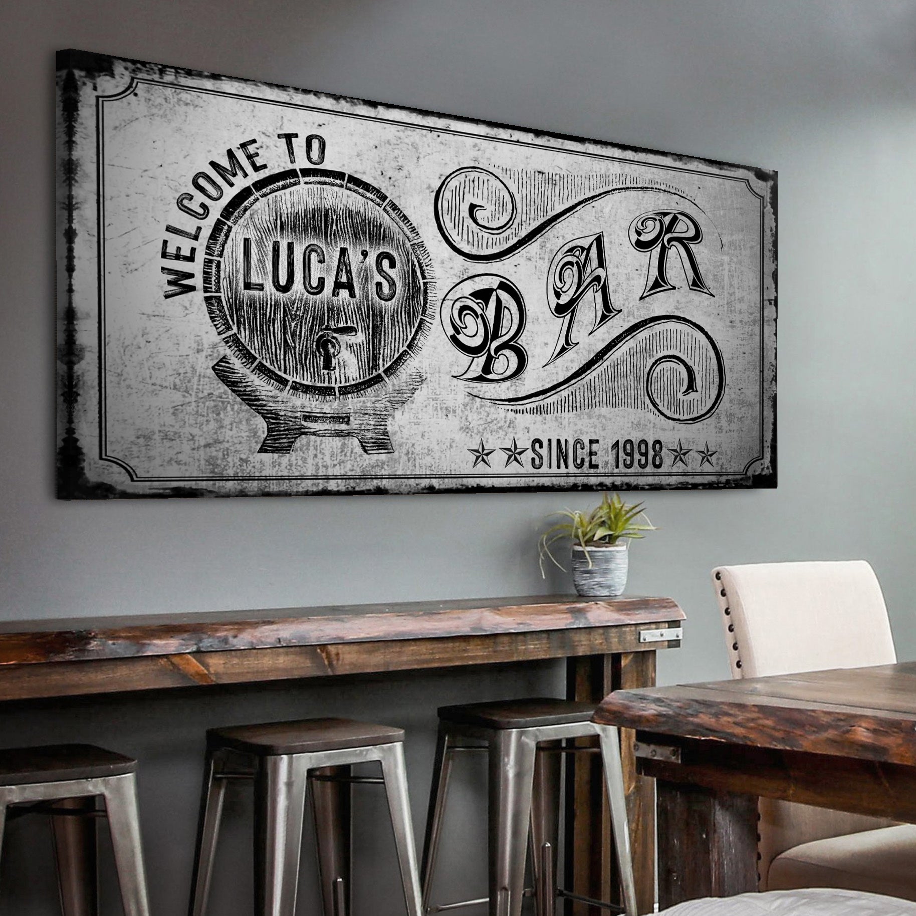 Image of Bar Sign | Customizable Canvas