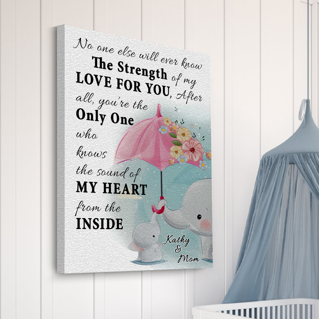 Mom and Baby Elephant Sign | Customizable Canvas - Wall Art Image by Tailored Canvases