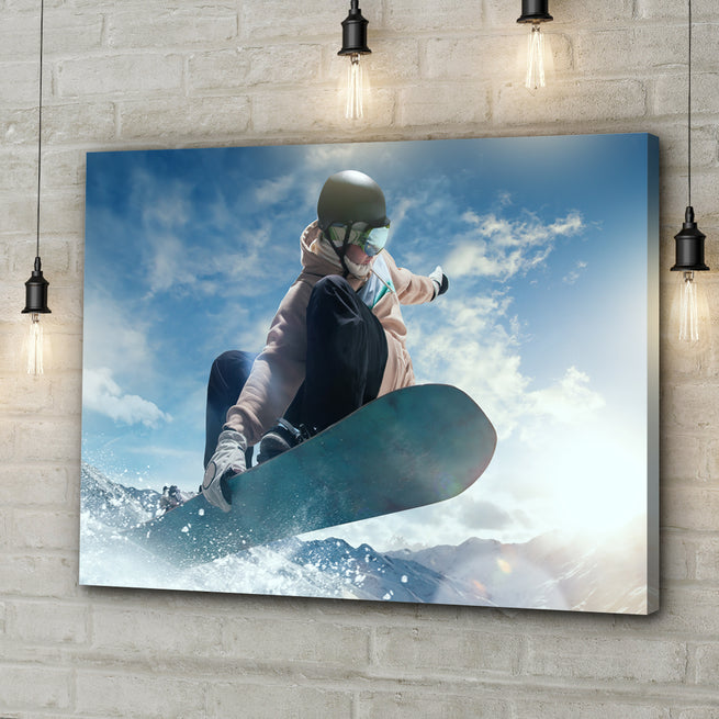 Skiing In Action Canvas Wall Art - Image by Tailored Canvases