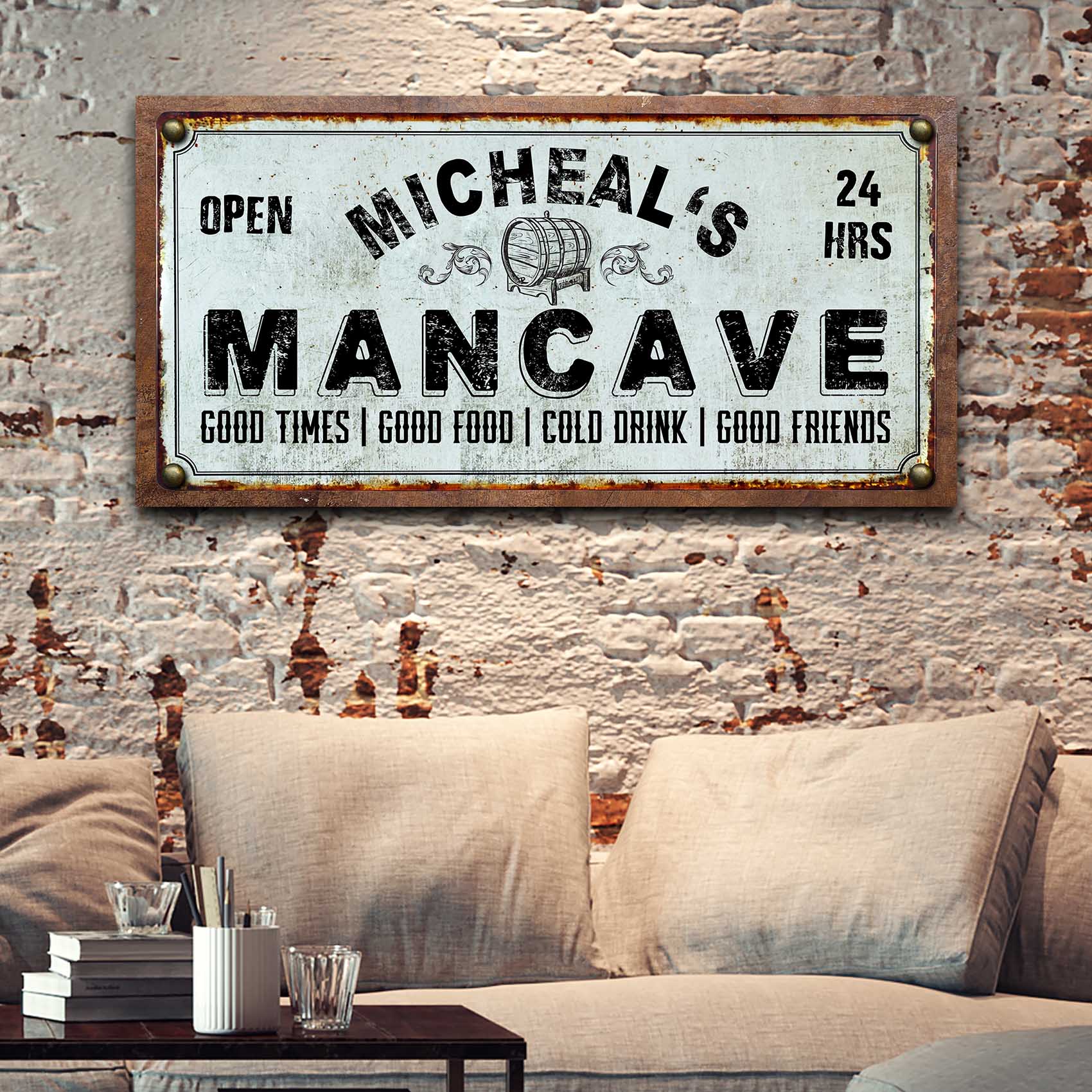 Image of Man Cave Sign | Customizable Canvas  