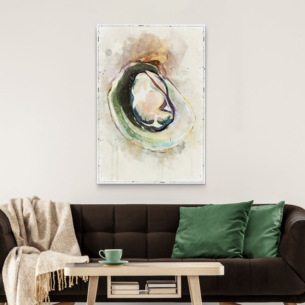 Oyster Watercolor Canvas Wall Art II - by Tailored Canvases