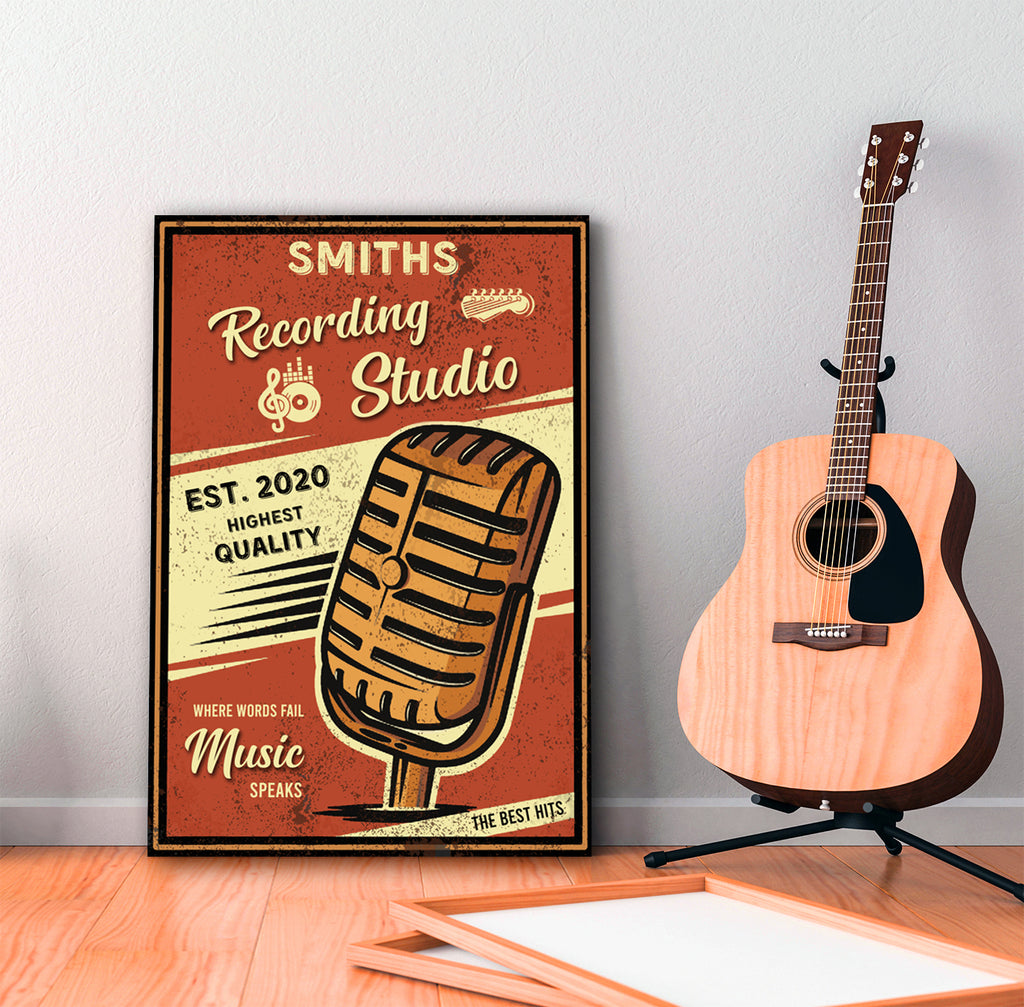 Recording Studio Sign | Customizable Canvas - Wall Art Image by Tailored Canvases